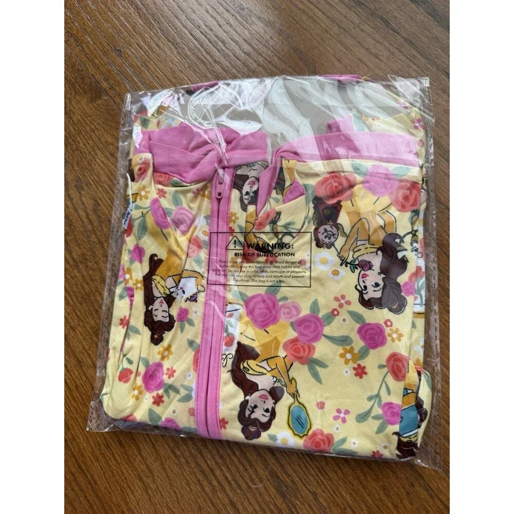 Little Sleepies Disney Princess Belle Bamboo Shorty Zippy 6-12M NIB New